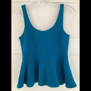 Ganni Teal Peplum Tank